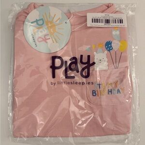 Little Sleepies pink birthday ruffle shirt